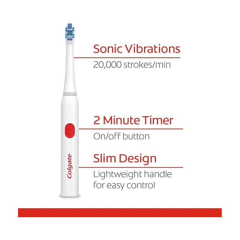 Colgate, 360 Advanced Sonic Battery Power Toothbrush Soft, Whitening